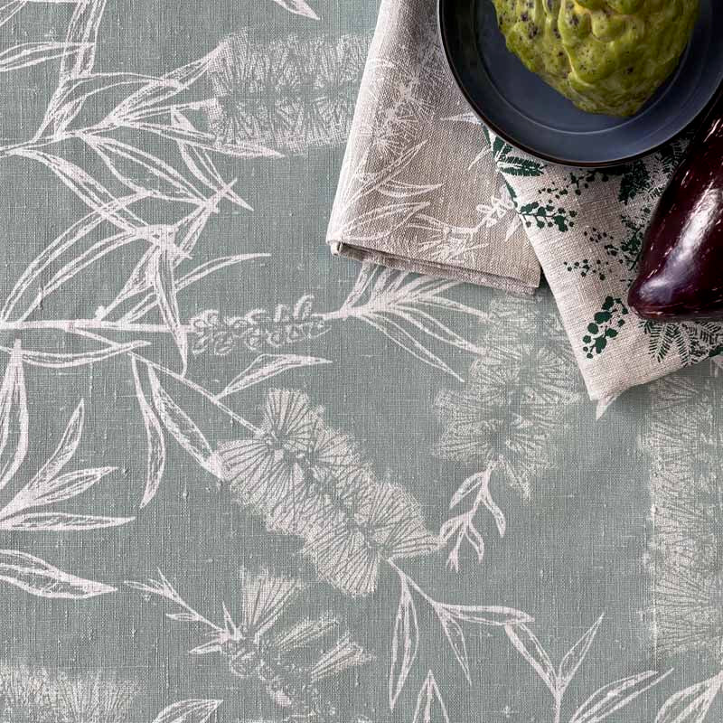 Large Bottle Brush Table Cloth - Eucalyptus